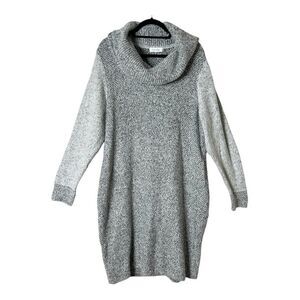 Calvin Klein Women’s Grey Black Heather Cowl Neck Sweater Dress Size 1X
